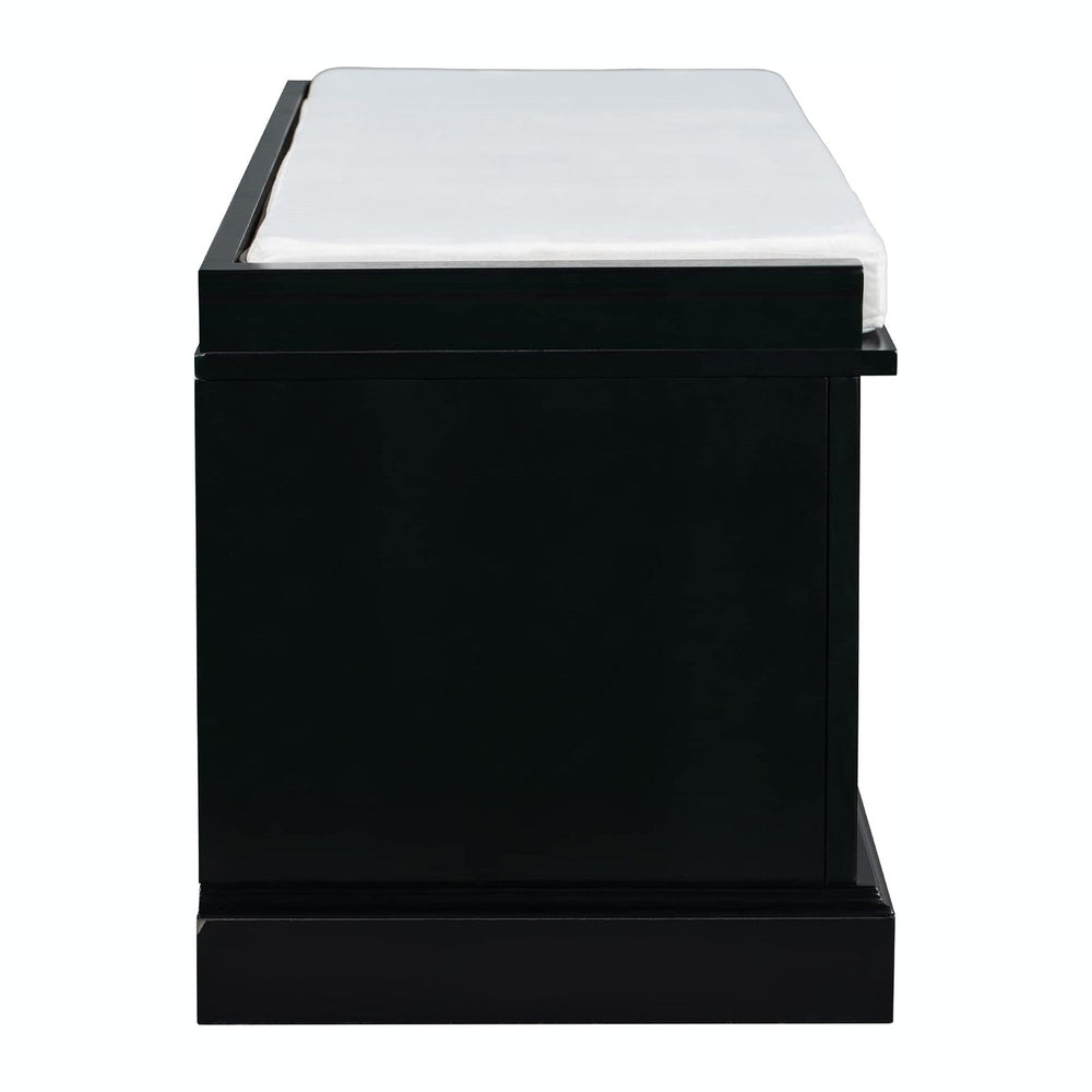 Knocbel 42.5" Storage Bench with Removable Cushion, 2 Drawers and 2 Cabi...