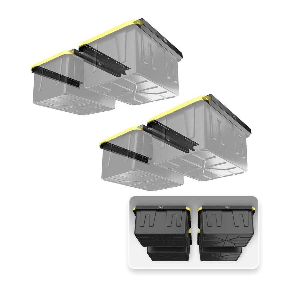 Koova Heavy-Duty Overhead Garage Storage Rack for 4 Bins. Adjustable Width, 1...