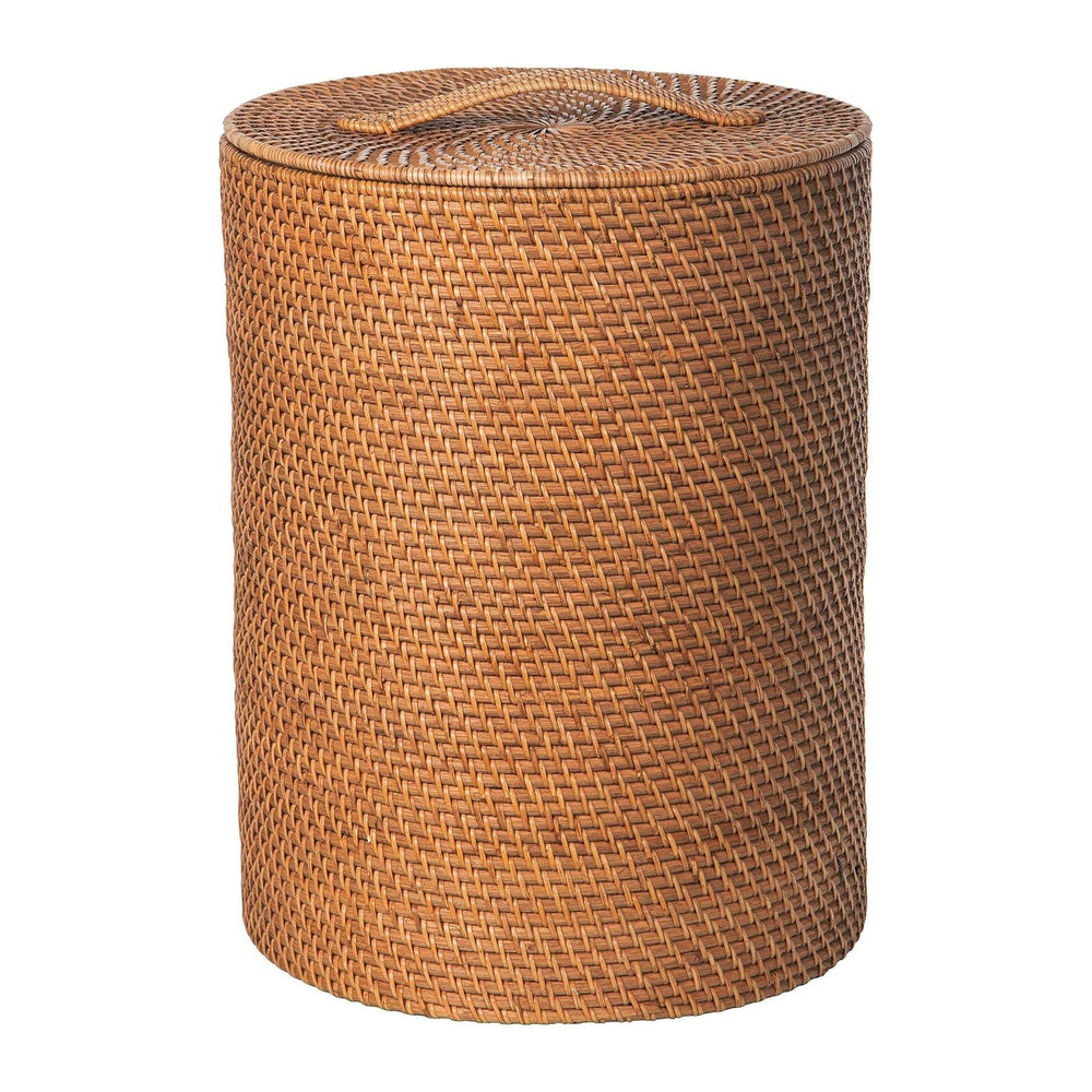 KOUBOO SMALL Rattan Laundry Hamper with Lid and Removable Liner Honey Brown