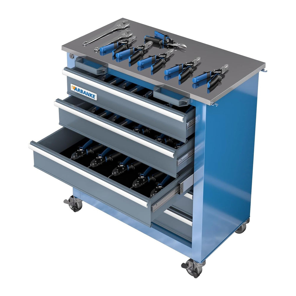 LARBANKE 5-Drawer Tool Chest, Rolling with Wheels,Mobile Tool Cabinet,Blue