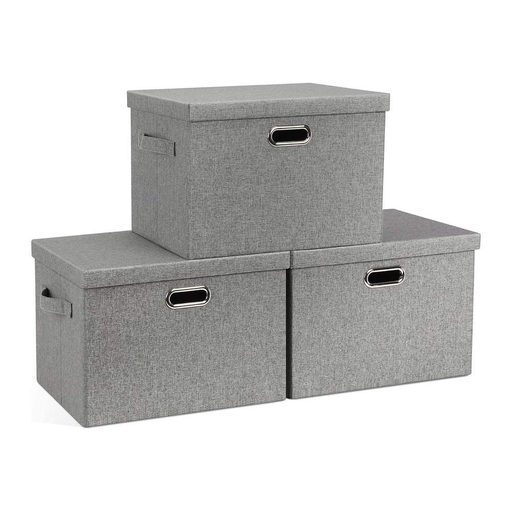 Large 17" 36 Quart Collapsible Stackable Storage Bins (3 Packs)