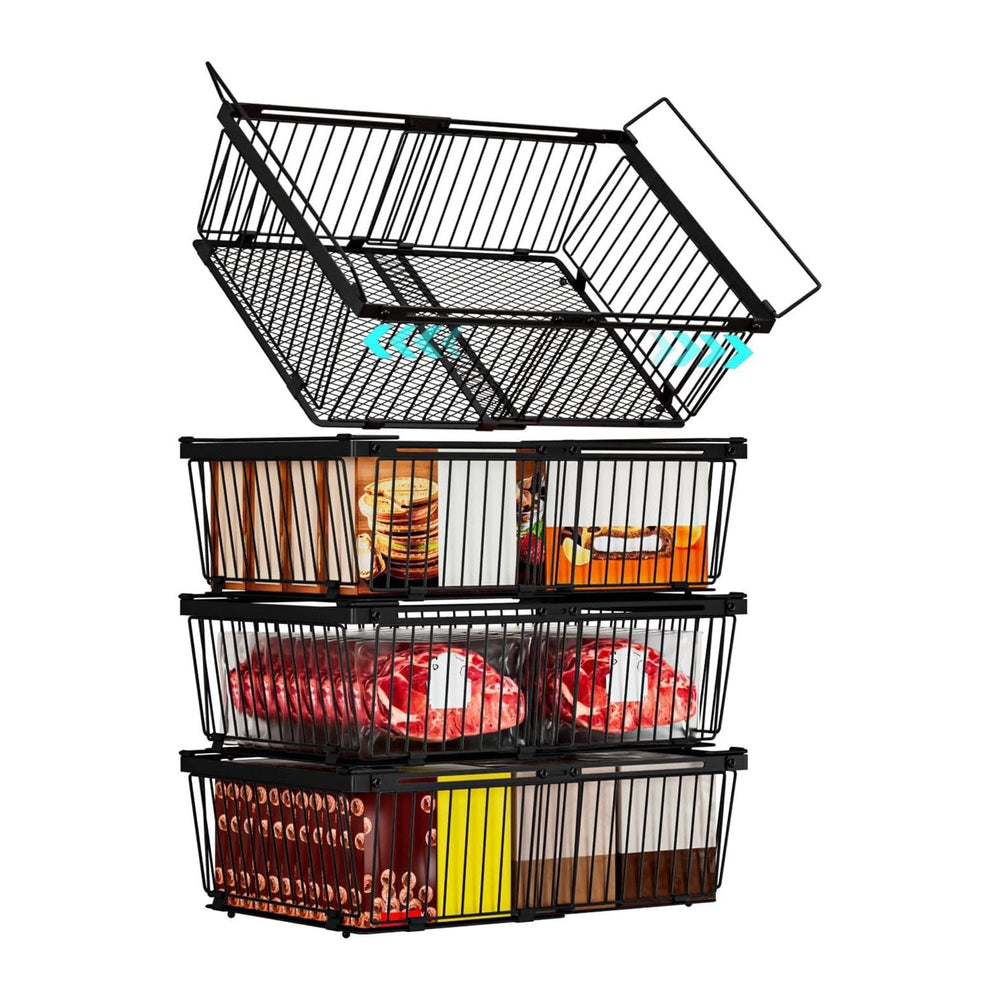 Large Freezer Organizer Bins for 10 to 20 Cu.Ft,Leak-Proof Bottom,4 Pack
