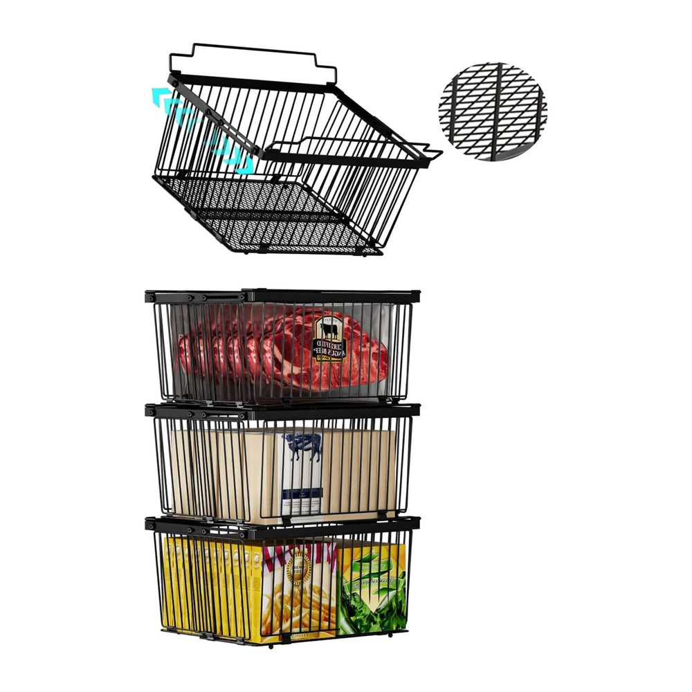 Large Freezer Organizer Bins for 5 to 9 Cu.Ft,Leak-Proof Bottom，4Pack