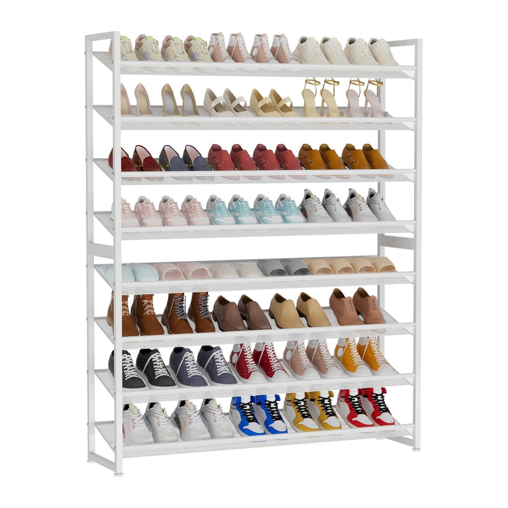 Large Shoe Rack 8 Tier Shoe Organizer, Heavy Duty Metal 4-Tier Stackable Shoe...