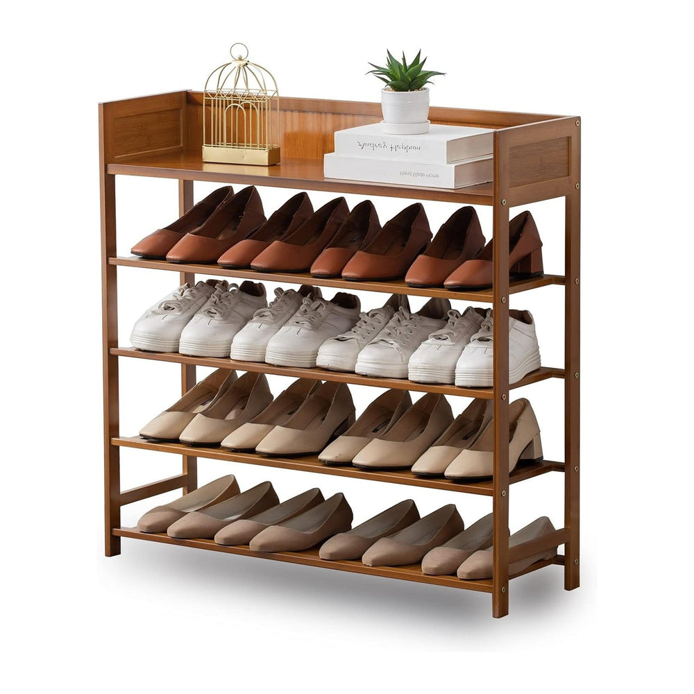 latifolia Bamboo Shoe Rack, 5-Tier Shoe Rack Organizer for Entryway, Living R...
