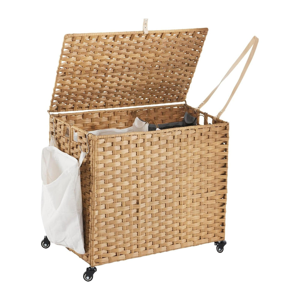 Laundry Hamper with Wheels, 34.3 Gallon(130L) Rolling Laundry Basket with Lid...