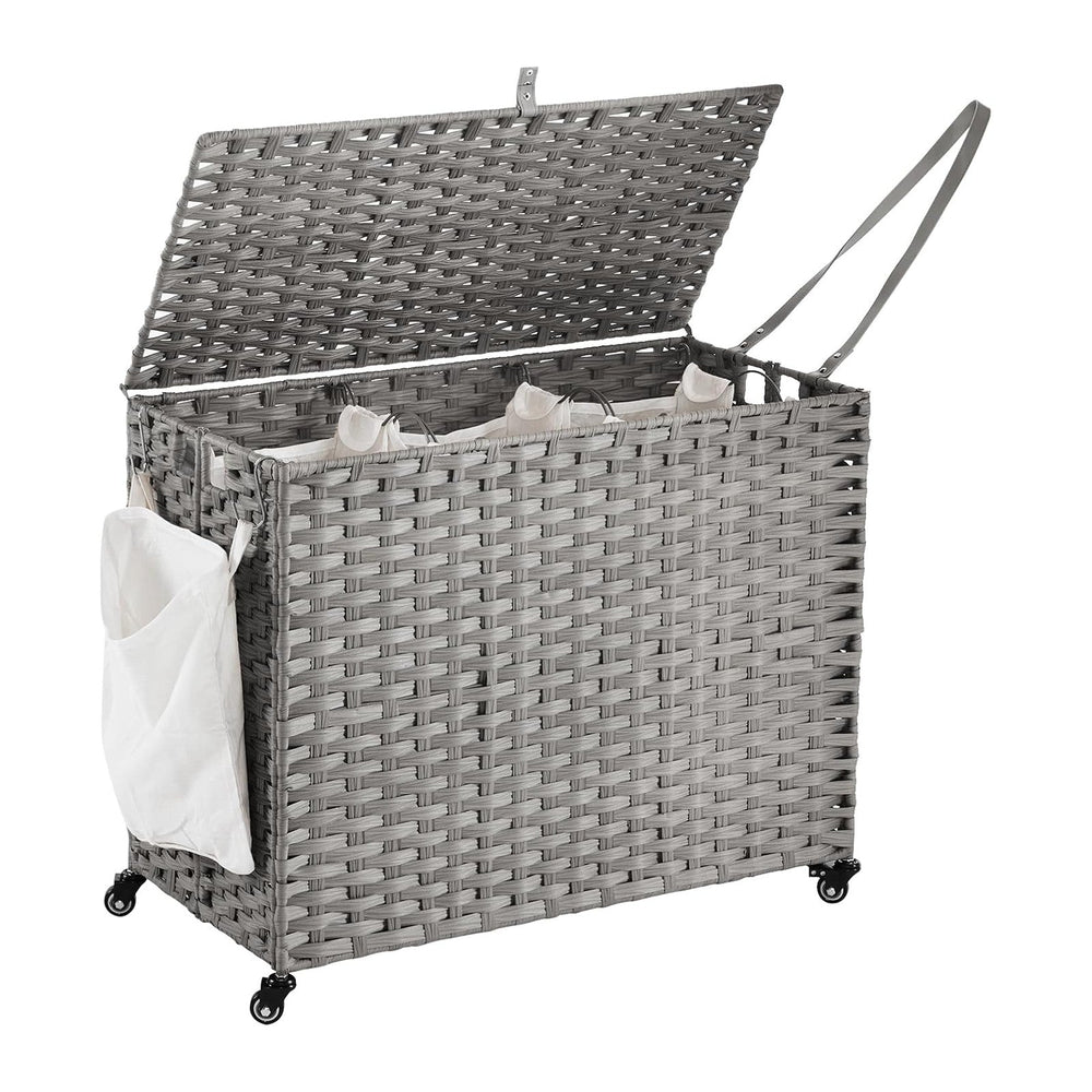 Laundry Hamper with Wheels, 52.8 Gallon(200L) Rolling Laundry Basket with Lid...