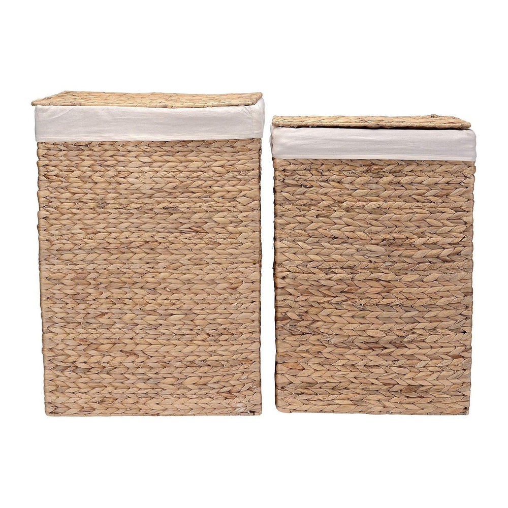 Lavish Home Handmade Wicker Laundry Hampers, Natural, Set of 2, 26”/24”