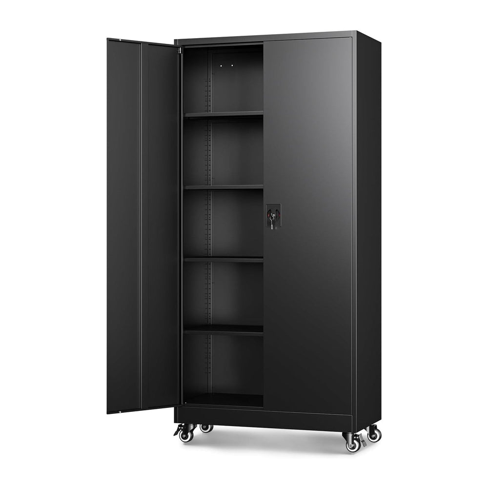 Letaya Metal Garage Storage Cabinets with Wheels,Steel Tool Cabinets Lock Doo...