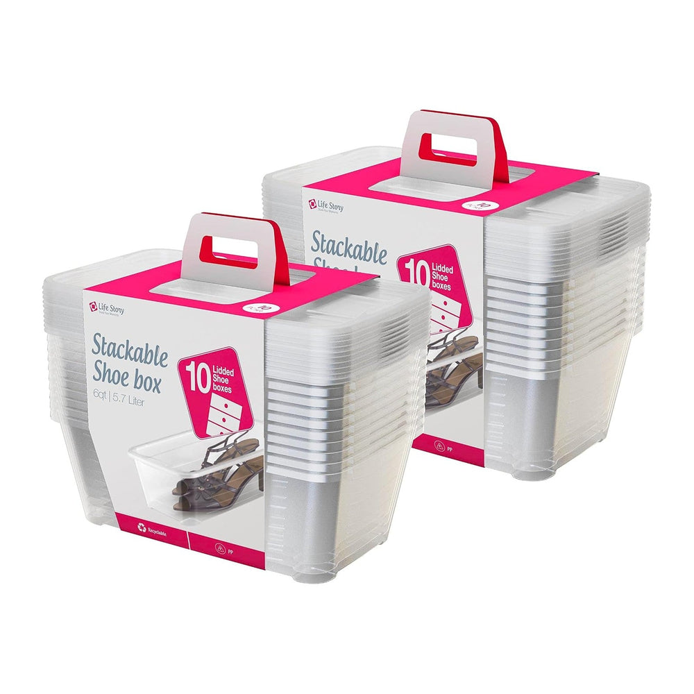 Life Story 20 Pack Plastic Storage Boxes, Stackable Organizer Tote Containers...