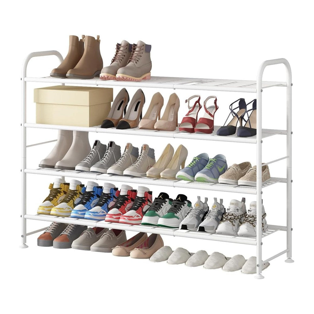 LINZINAR 4 Tier Long Shoe Rack for Closet Metal Shoe Organizer for Entryway