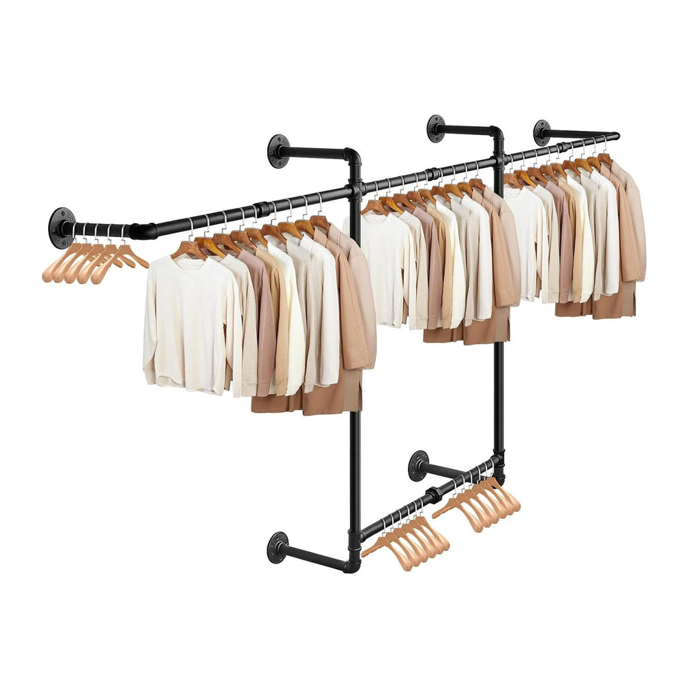 Livabber Industrial Pipe Clothes Rack, Heavy Duty Detachable Iron Garment Rac...