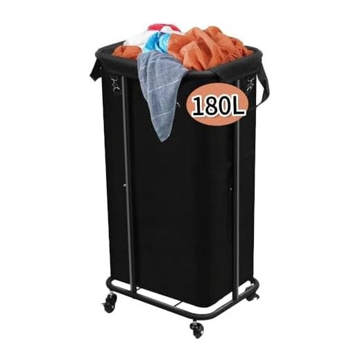 Longzhuo 180L Laundry Basket with Wheels, Rolling Laundry Basket with Removab...