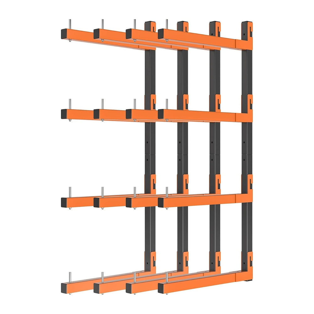 Lumber Storage Rack Wall Mount, Metal 8-Level Wood Storage Rack