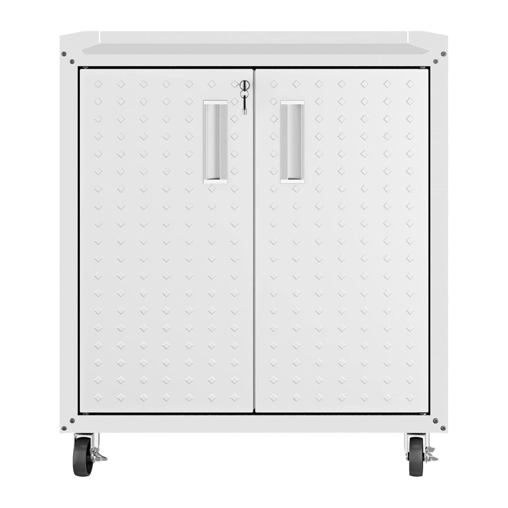 Manhattan Comfort Fortress Rolling Garage Storage Cabinet with 2 Adjustable S...