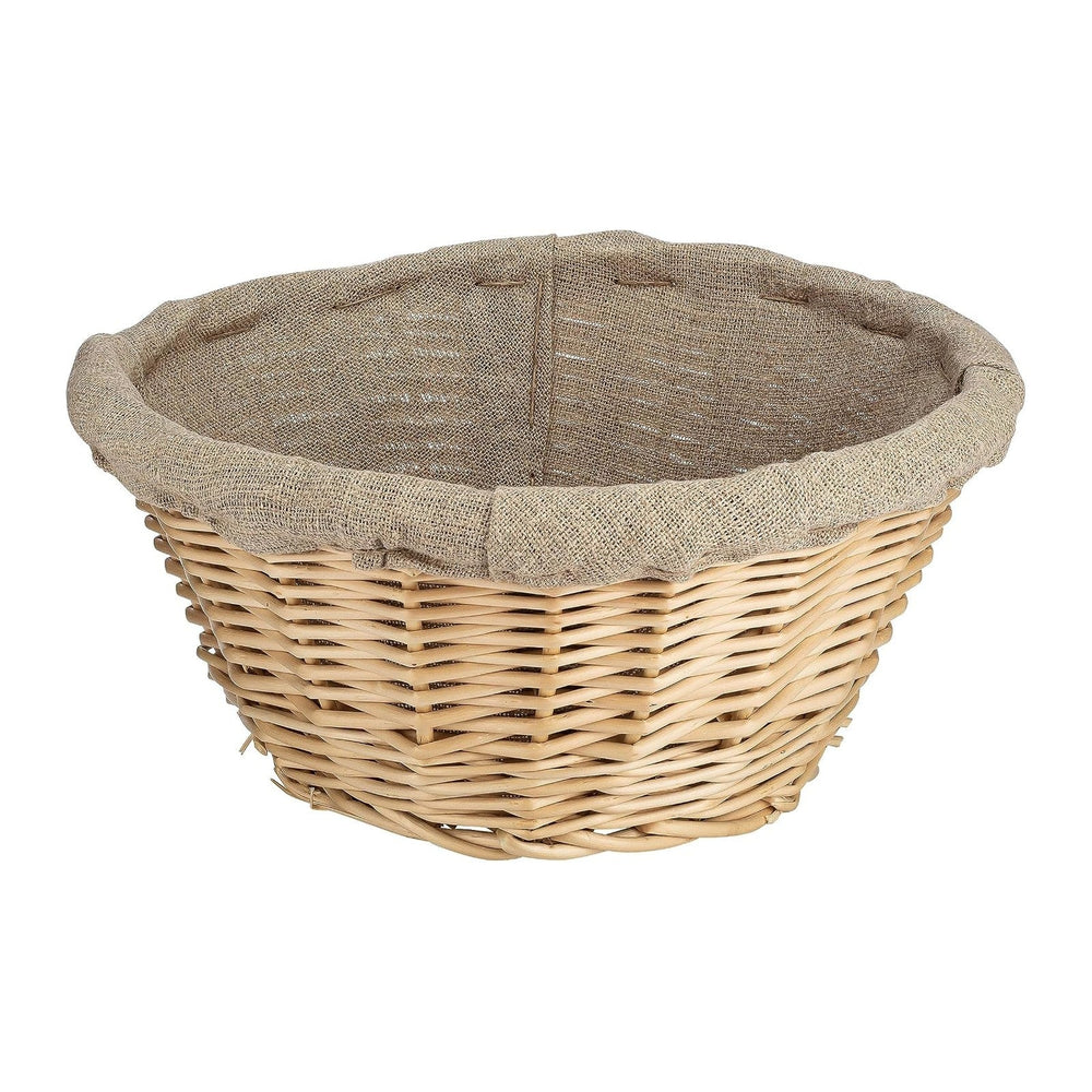 Matfer Bourgeat Banneton Linen-Lined Proofing Wicker Basket, Round, 8 1/4"