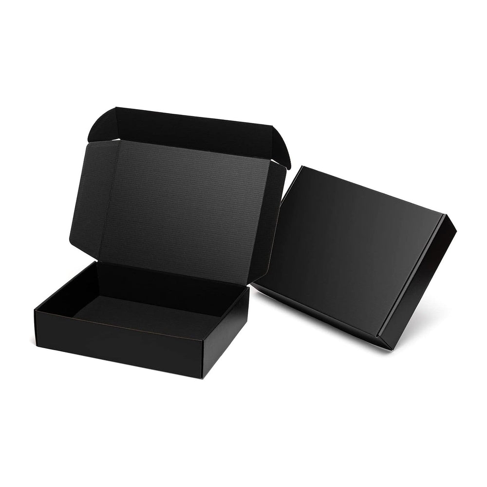 Mcfleet 13x10x3" Black Shipping Boxes - Corrugated Cardboard Mailing Box...