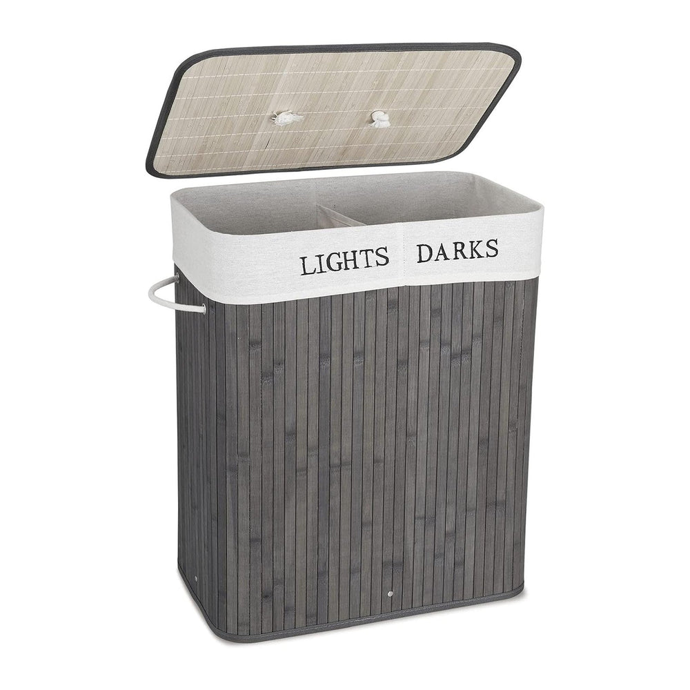 Meerveil Laundry Basket Bamboo Foldable Laundry Storage Bin with Removable Li...