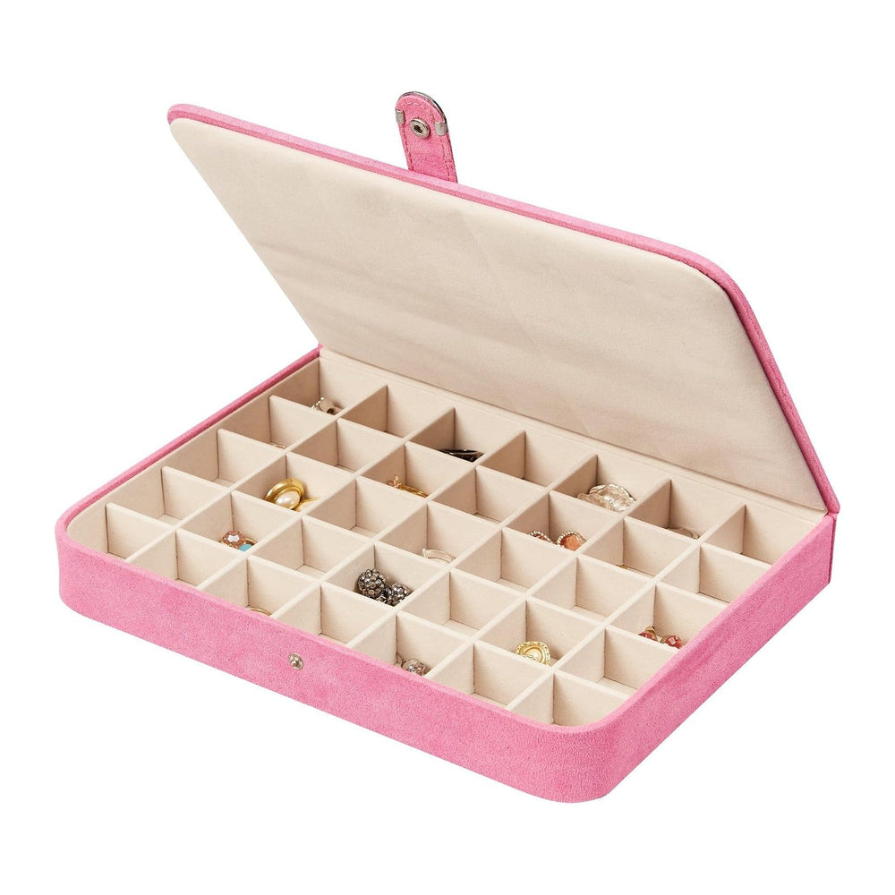 Mele and Co Cameron Plush Fabric Jewelry Box in Pink