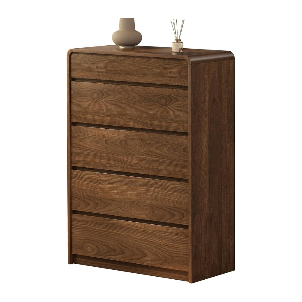 Messenya Mid Century Modern 5 Drawer Dresser with Organizer for Bedroom
