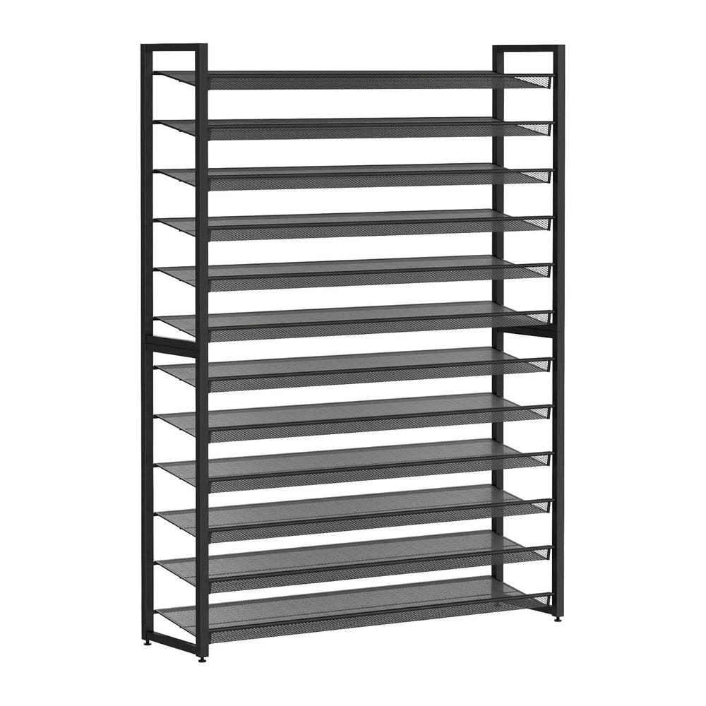 Metal Shoe Rack,Large 12 Tier Shoe Organizer, Heavy Duty Metal 6-Tier Stackab...
