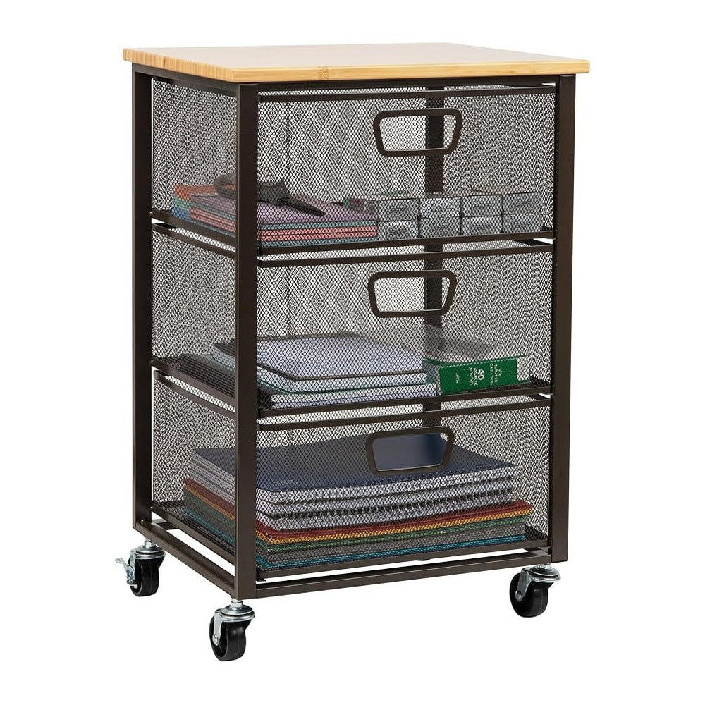 Mind Reader 3-Drawer Rolling Storage Cart, Office Organizer