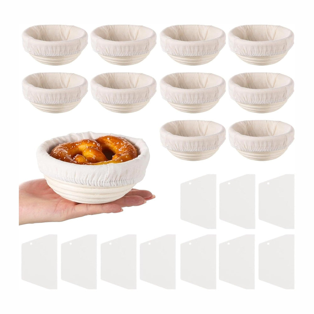 Mini Banneton Basket, Pack of 10 Proofing Basket, Banneton Bread Proofing Bas...