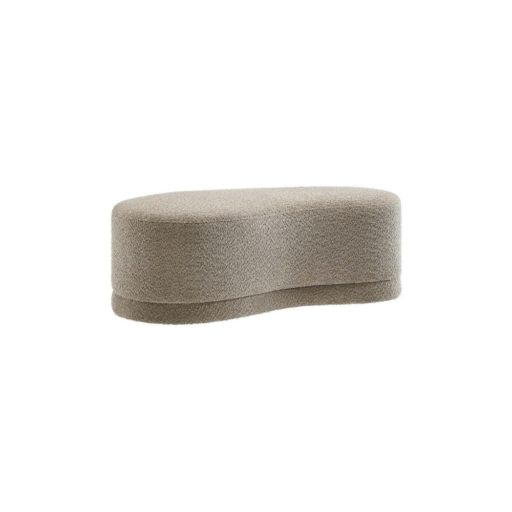 Modway Nimbus 48 Inch Curved Ottoman Bench in Oat - Soft Fabric Chenille Otto...
