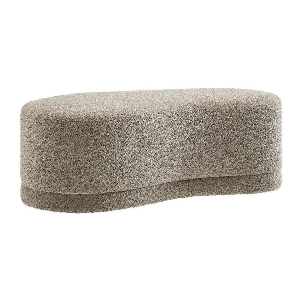 Modway Nimbus 48 Inch Curved Ottoman Bench in Oat - Soft Fabric Chenille Otto...