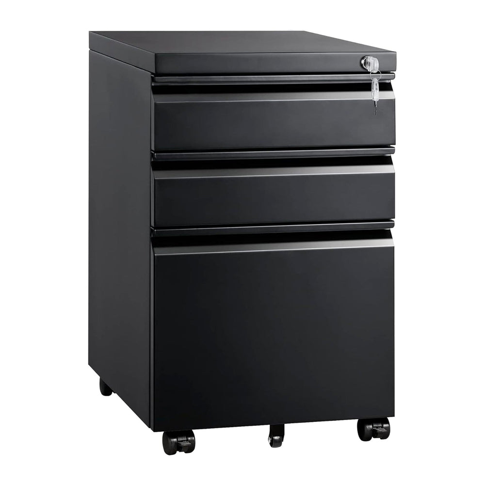 Mount-It! 3 Drawer File Cabinet with Lock and Wheels, Heavy-Duty Steel Rollin...