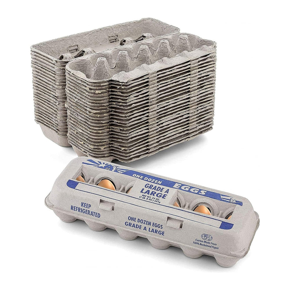 MT Products Printed Empty Egg Cartons Holds 12 Eggs - Cardboard Crate for Egg...