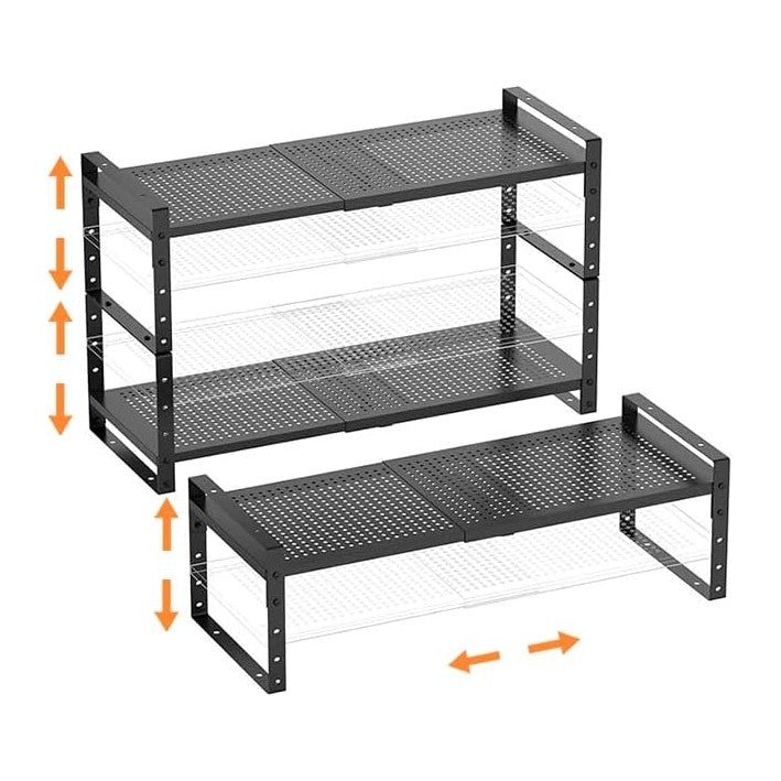 Multi-Functional Metal Shoe Rack,Expandable Adjustable Stackable Kitchen Orga...