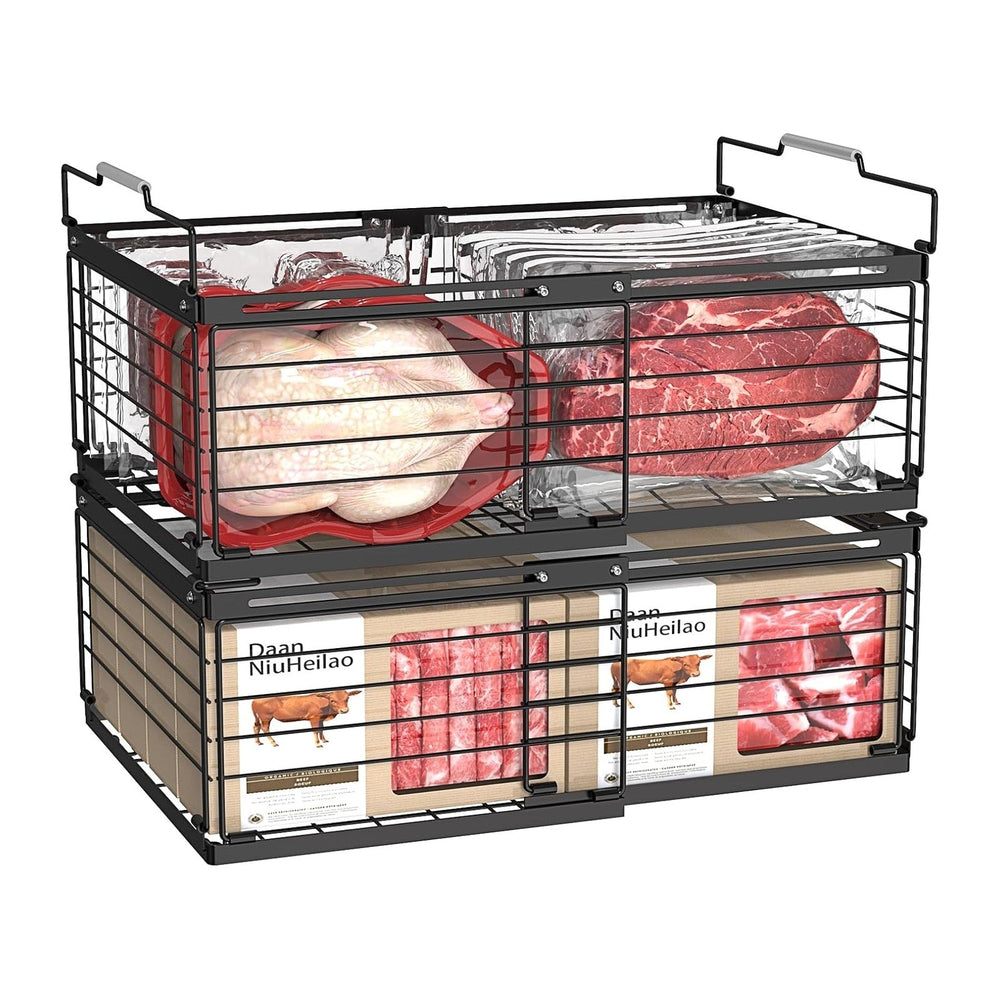 NADAMOO Expandable Chest Freezer Organizer, Stackable Wire Baskets