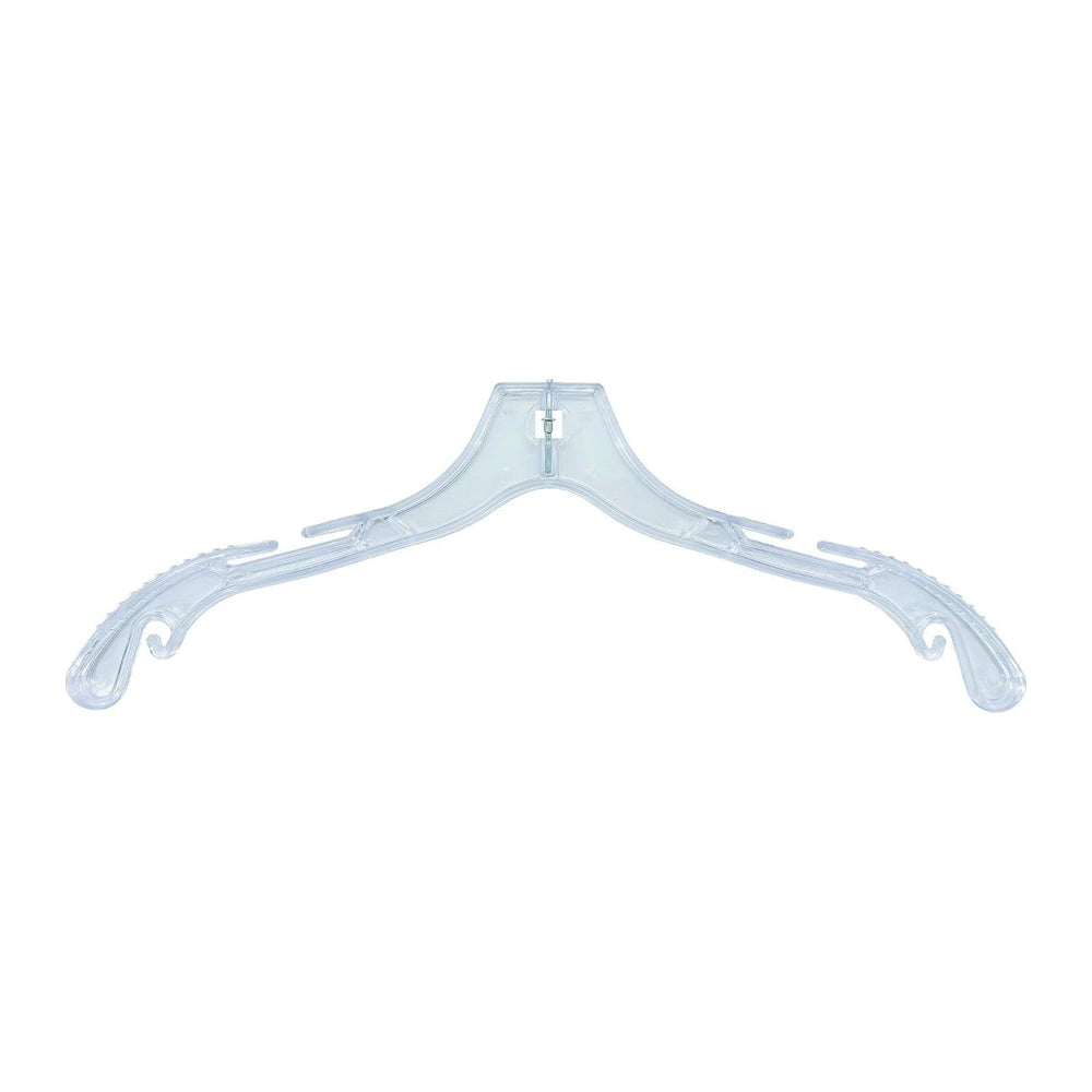 NAHANCO 17" Clear Heavyweight Plastic Bridal Hanger, 100 Pack
