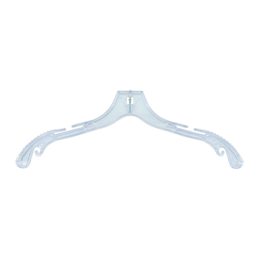 NAHANCO 17" Clear Heavyweight Plastic Bridal Hanger, 100 Pack