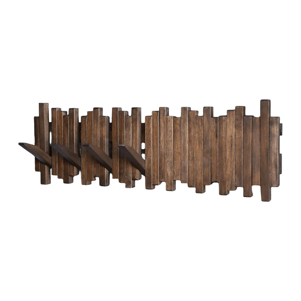 Natural Wood Wall Mounted Piano Coat Rack| Coat Rack Wall Mount| Flip Down Wa...