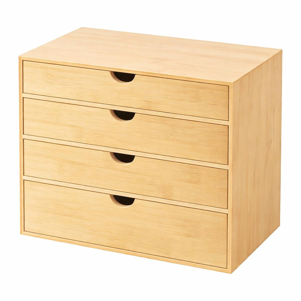 Neando Bamboo Desk Organizer with Drawers, 4-Tier Wooden Desk Organizer, Smal...