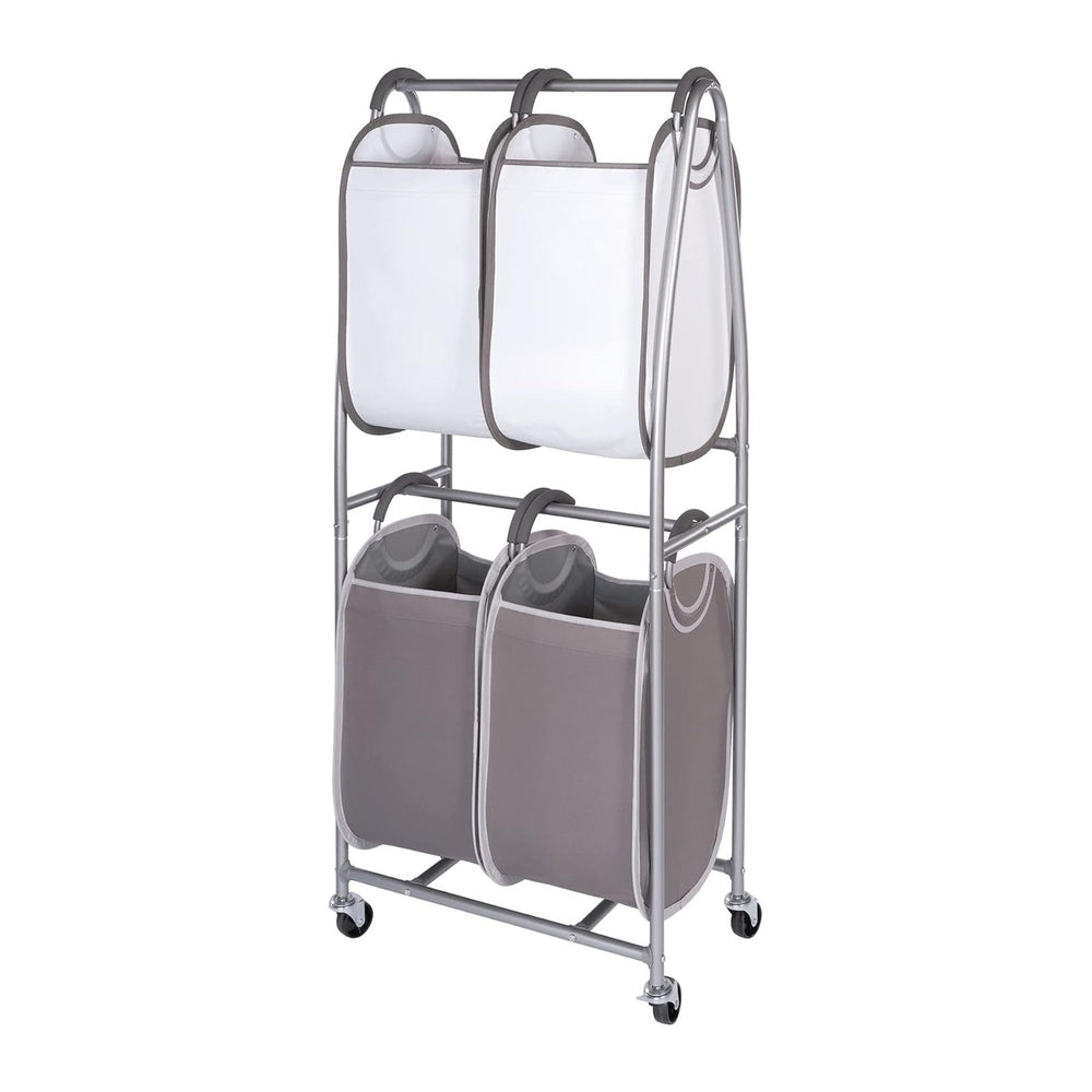 Neatfreak - 2 Tier Vertical Rolling Laundry Cart - Rolling Storage Cart On Wh...