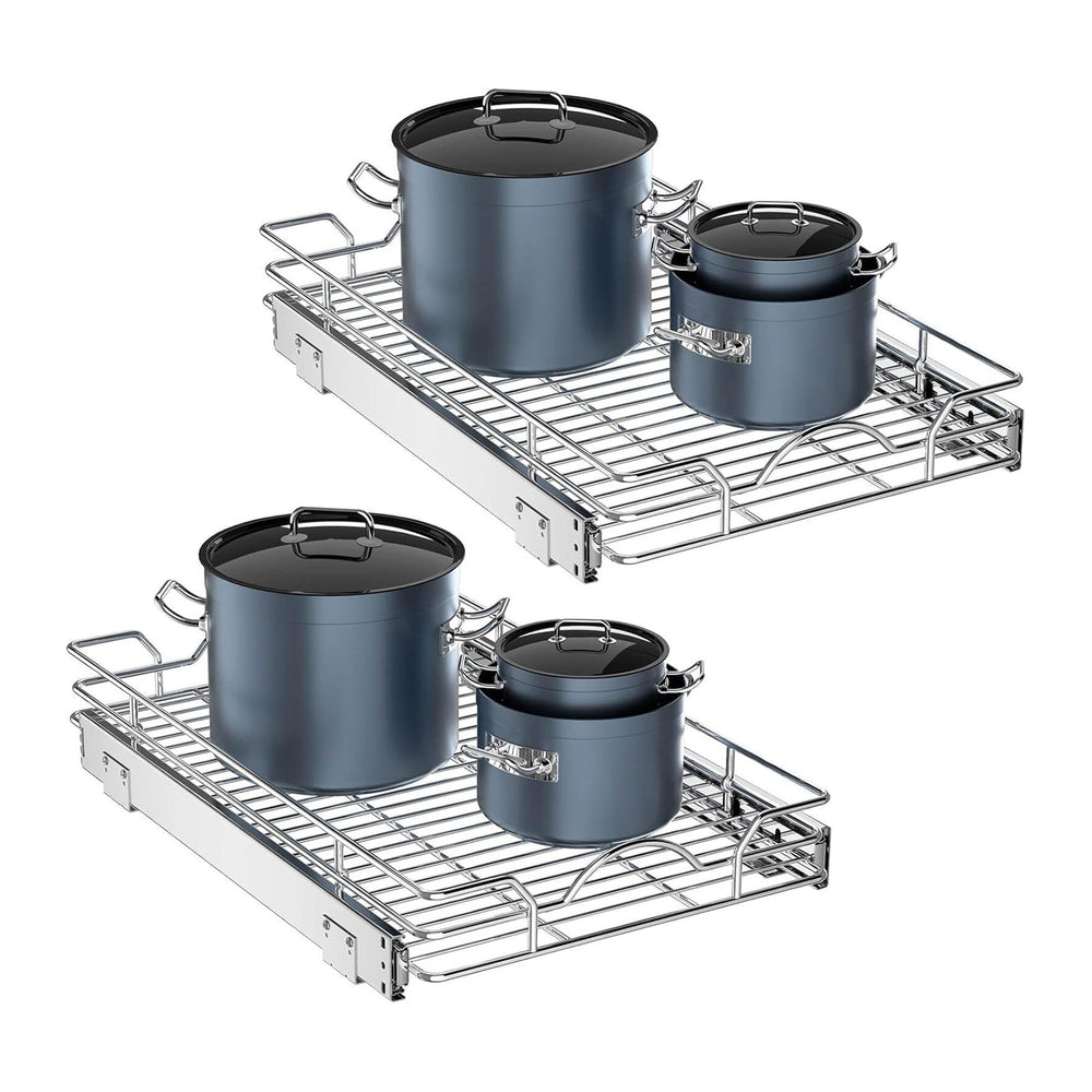 OCG Pull Out Cabinet Organizer 2 Pack (12" W x 21" D), Pull out She...