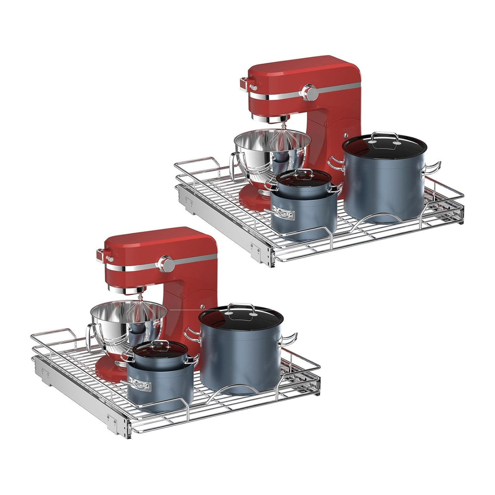 OCG Pull Out Cabinet Organizer 2 Pack (18" W x 21" D), Pull out She...