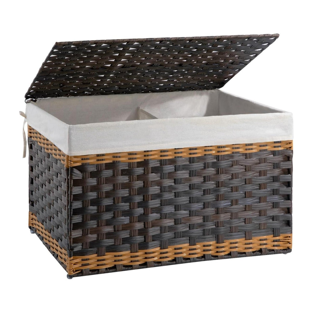 OIAHOMY Storage Basket with Lid, 27.7 Gallon (105L) Blanket Basket with Remov...
