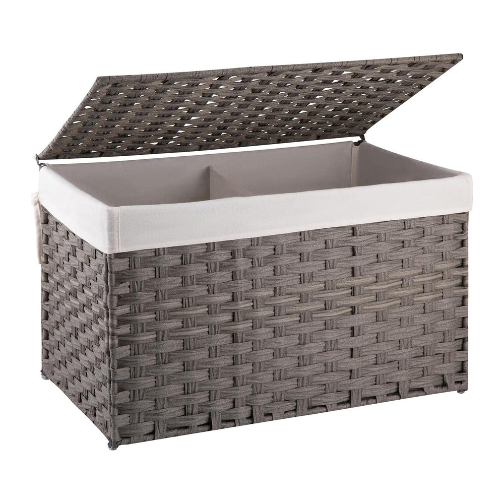 OIAHOMY Storage Basket with Lid, 27.7 Gallon (105L) Blanket Basket with Remov...