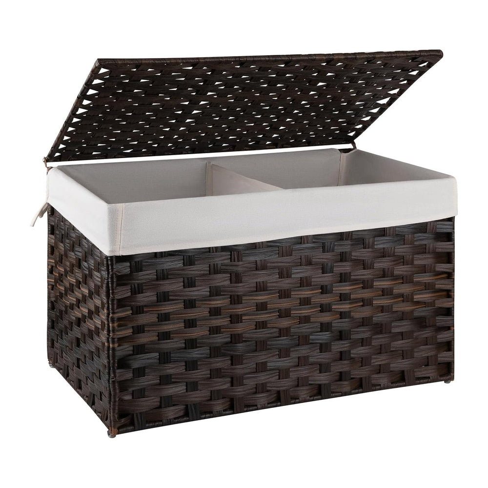 OIAHOMY Storage Basket with Lid, 27.7 Gallon (105L) Blanket Basket with Remov...