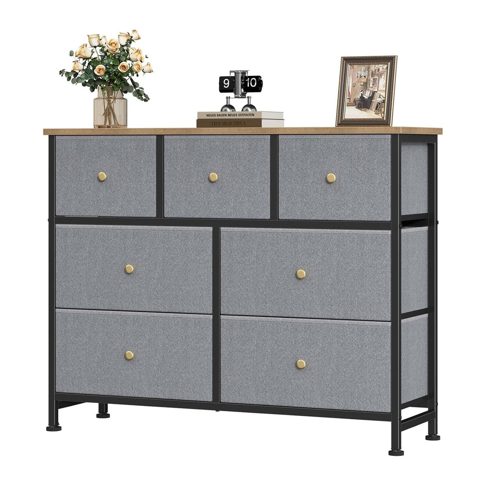 OLIXIS 7 Drawer Fabric Dresser, Storage Tower for Bedroom and Closet