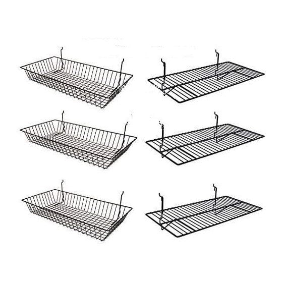 Only Garment Racks Garage Organizer Value Pack with 3 Shelves and 3 Steel Bas...