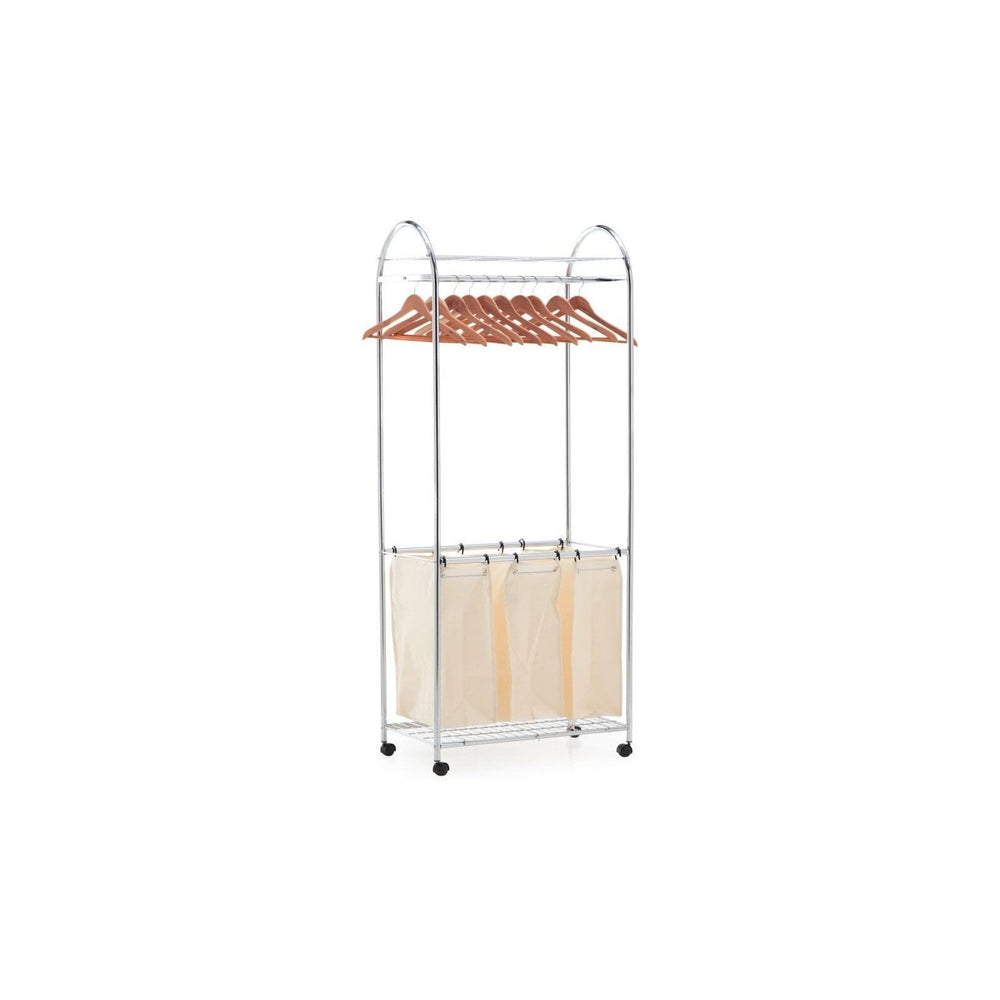 Organize It All Laundry Sorter with Canvas Bags, 3 Section Sorter, Heavy Cons...