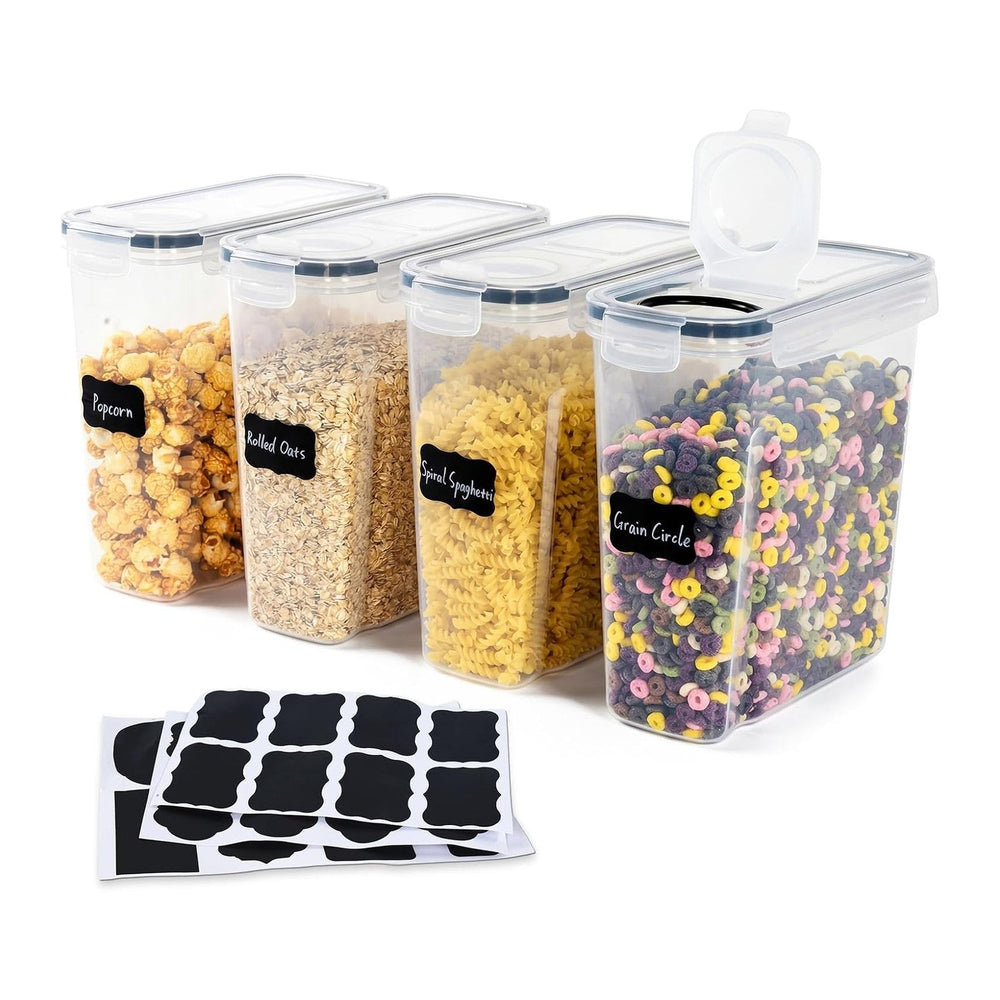 OTraki 4 Pieces Airtight Food Containers with Lid, 4L BPA Free Cereal Contain...