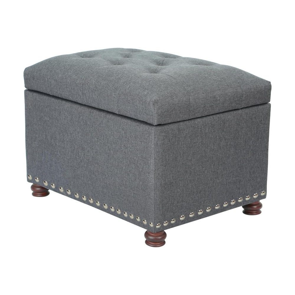 Ottoman with Storage,24" Fabric Ottoman Foot Rest with Hinged Lid Small ...