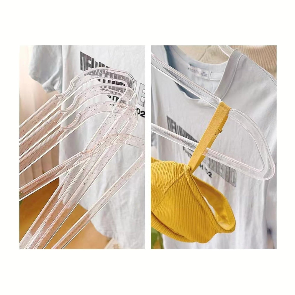 Pink Clothes Hangers 16", 40 Pack Plastic Clear Coat Hanger for Adult Cl...