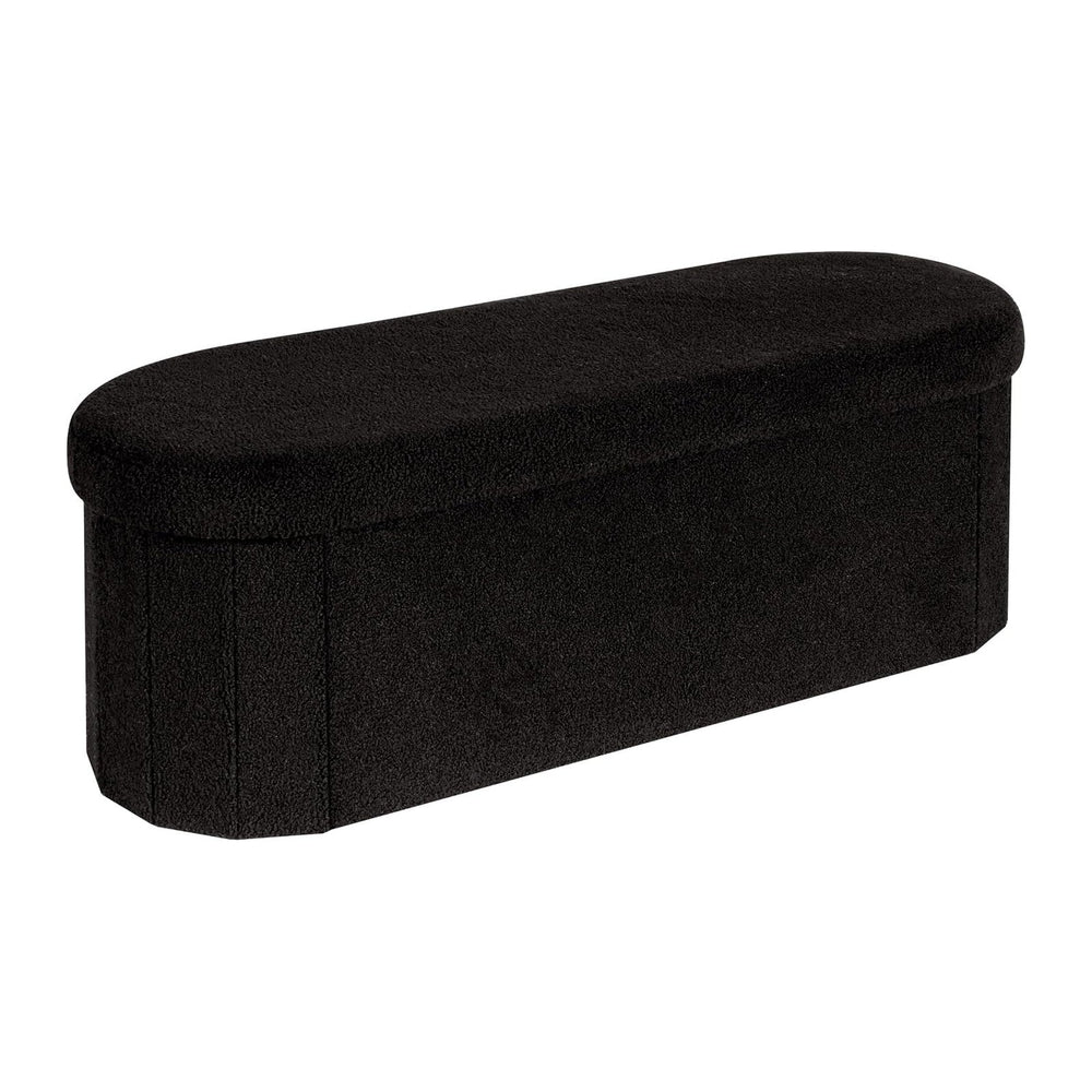 PINPLUS Storage Ottoman Bench Tufted Oval Ottomans Bench Foot Rest, Chest Box...